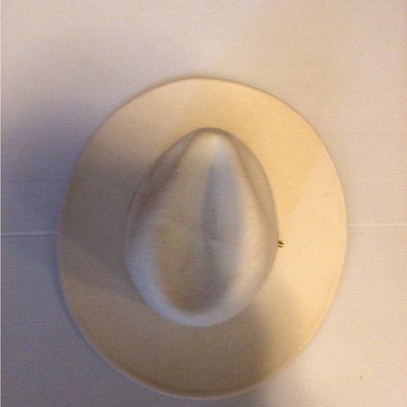 New! Lack of color cream and leather fedora main image 4